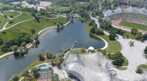 Widok z wieży widokowej - Park Olimpijski w Monachium