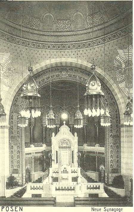 Reprodukcja widokówki - Nowa Synagoga w Poznaniu