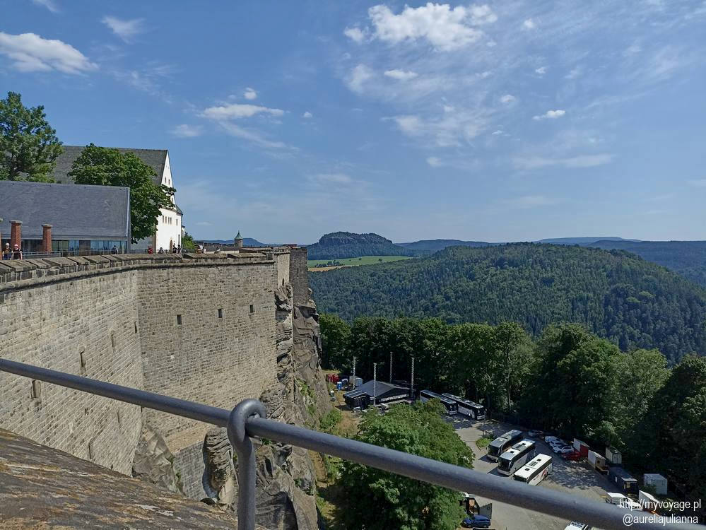 Twierdza Königstein widok na parking