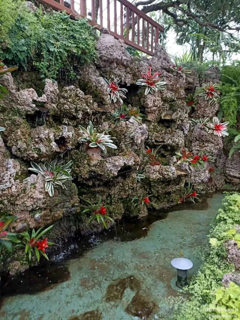 Wulkaniczna skała na ścianach Palmiarni Zamku Książ w Wałbrzychu