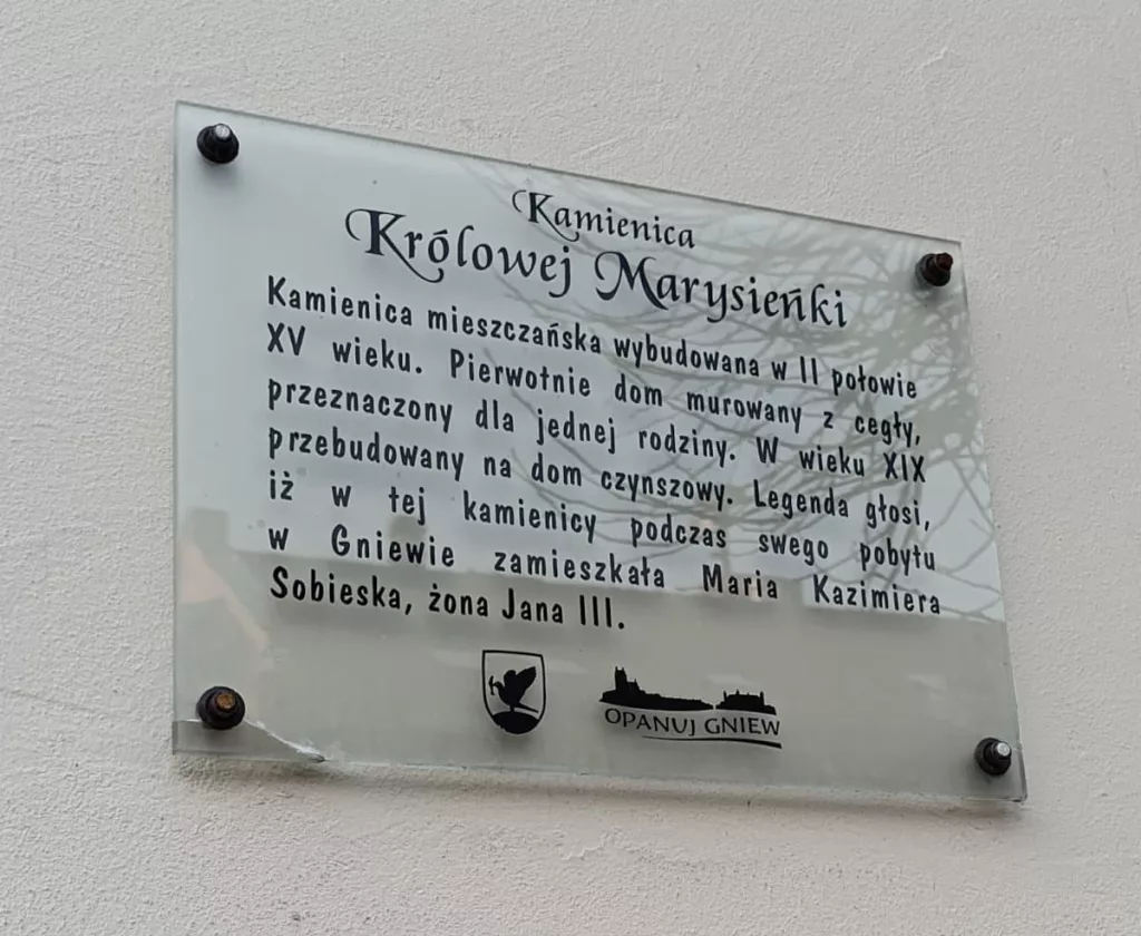 Tablica informacyjna o Kamienicy w Gniewie