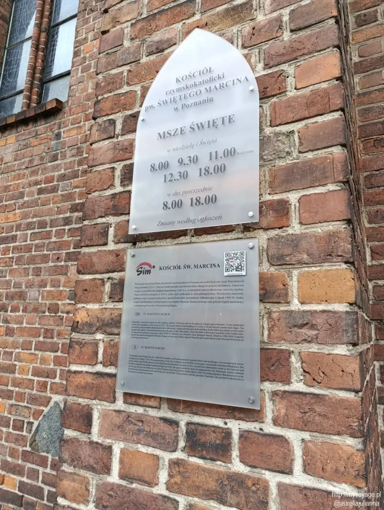 informacje o mszach w kościele św. Marcina w Poznaniu