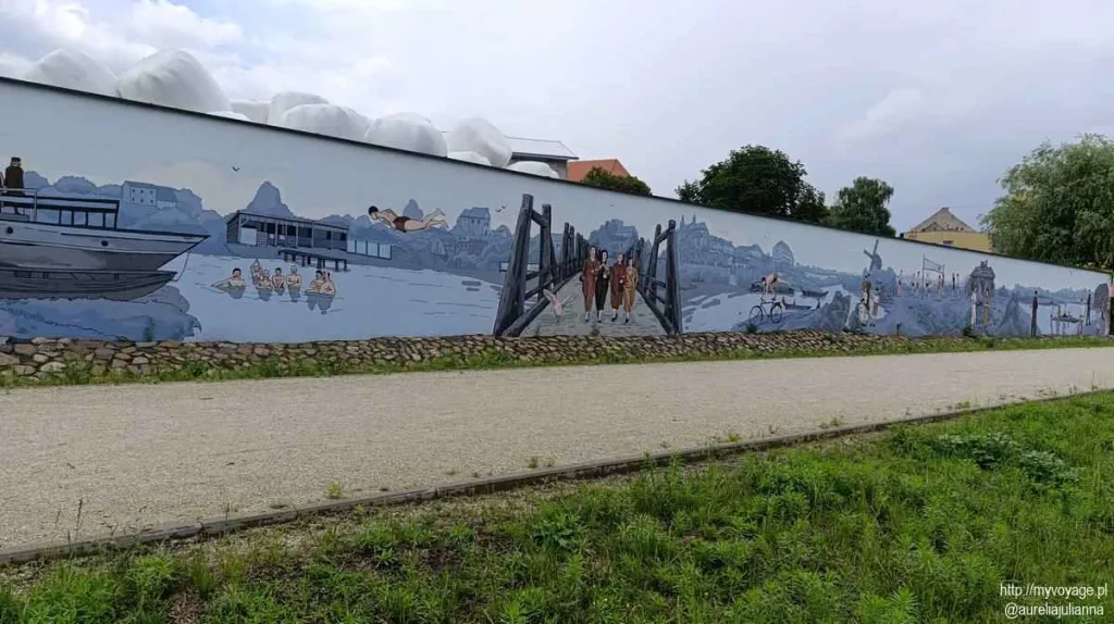 Mural nad Wartą w Pyzdrach