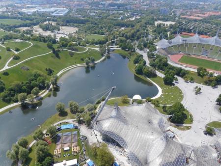 Widok na Park Olimpijski w Monachium